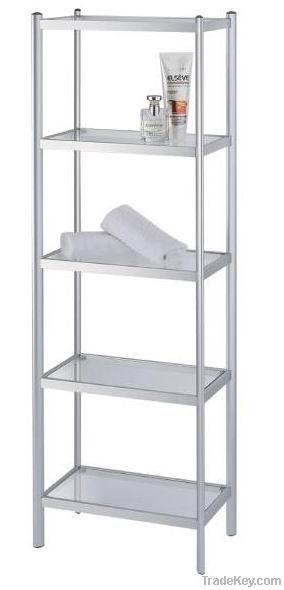 Al free standing bathroom glass shelf