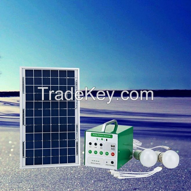 Portable Solar Home Lighting System for indoor and outdoor with 3W LED Light and Mobile Charger