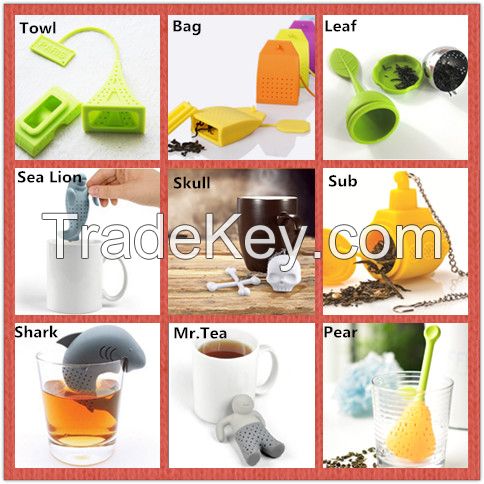 Modern Accessory Silicone Mr. Tea Infuser Loose Tea Leaf Strainer Silicone Filter Diffuser