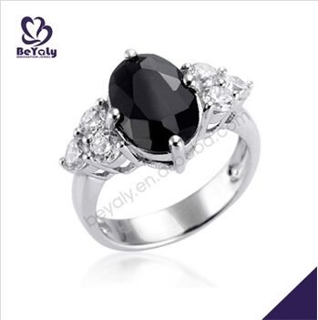 fashion jewelry gifts black AAA CZ 925 sterling silver rings