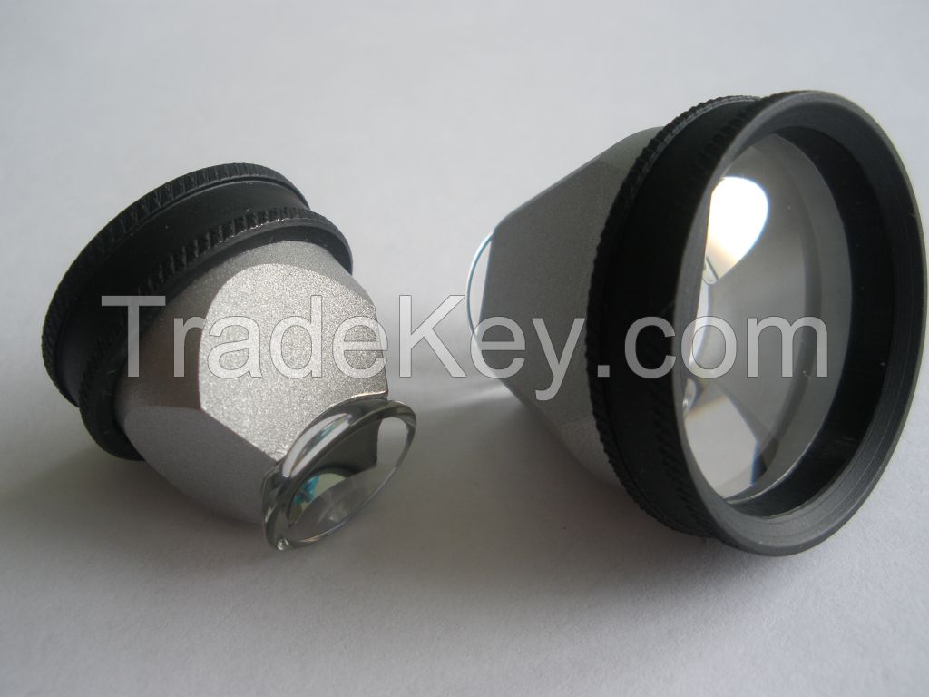 Three- and four mirror ophthalmic lenses