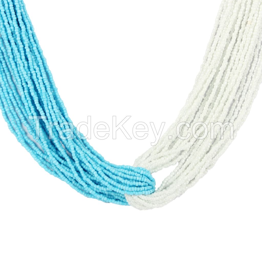 Twined Tantalizer Metal Seed Bead Multi-Strand Necklace