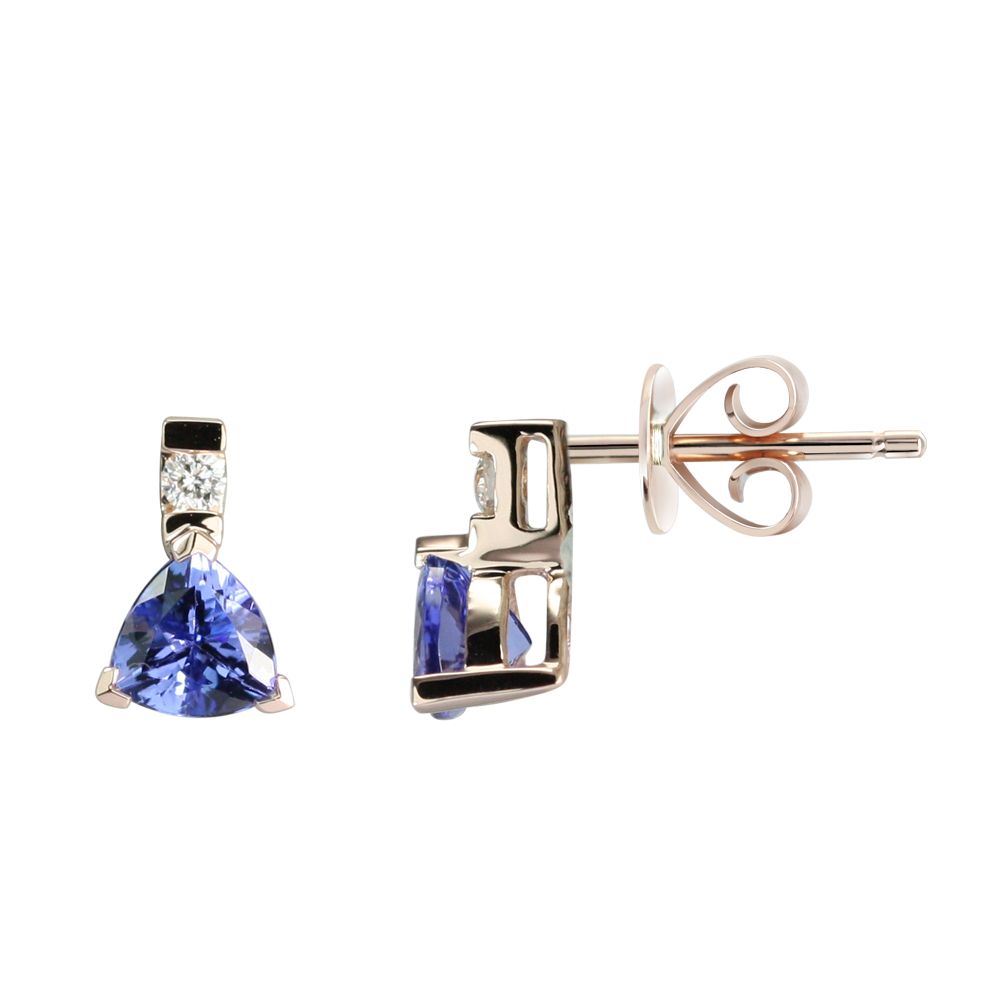 14K ExquisiteTanzanite Earrings with Diamonds (NEW ARRIVAL)