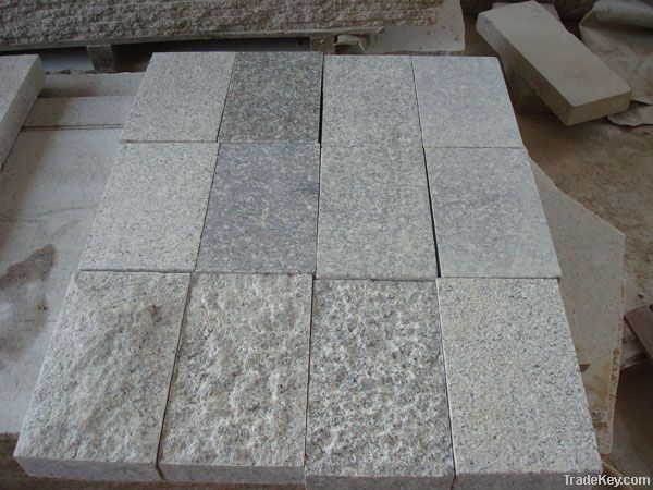 Grey granite flamed stone