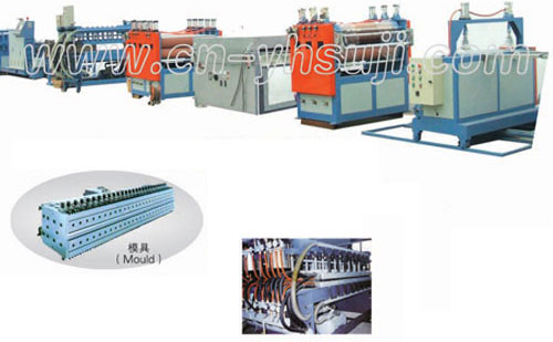 PC, PP, PE Plastic Hollow Grid Plate Extrusion Line