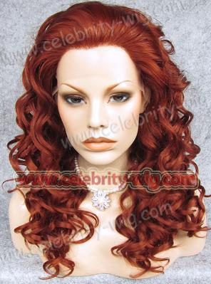 fashion red synthetic curly hair lady lace wigs