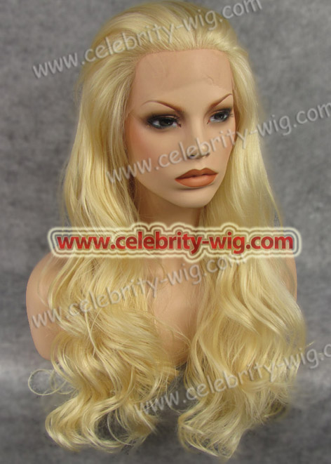 blonde synthetic body wave lace front wigs