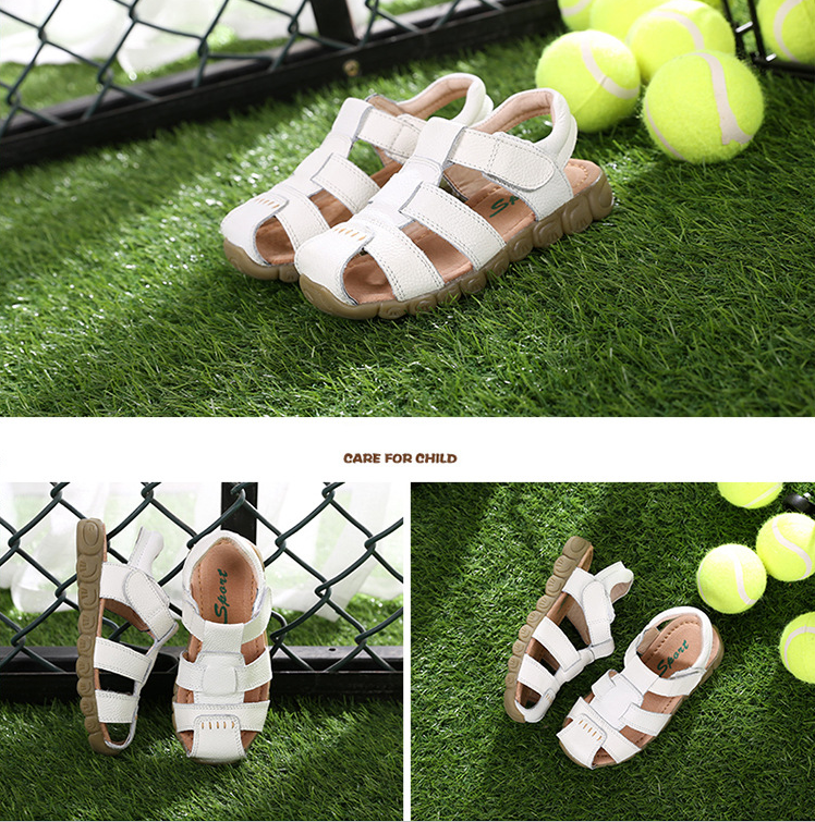 Kids Fashion Sandals shoes for summer with high quality cow leather with good price