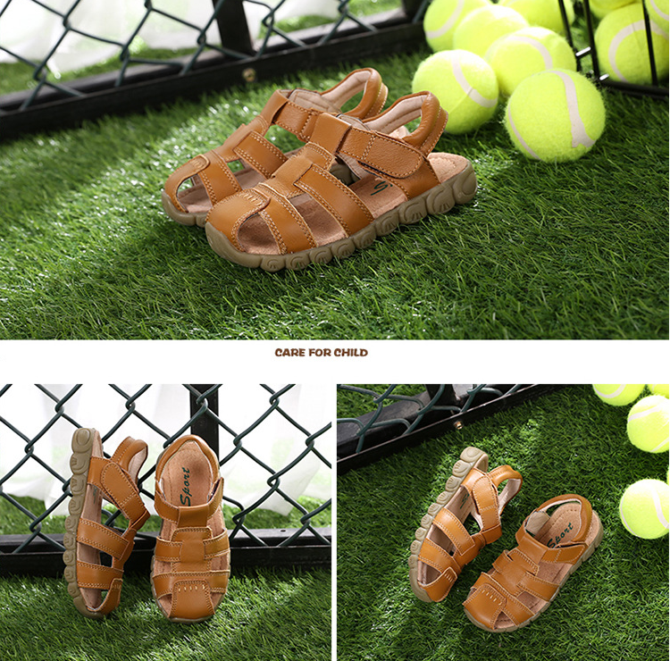 Kids Fashion Sandals shoes for summer with high quality cow leather with good price