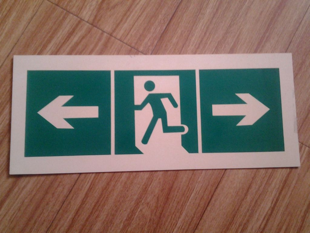 Photoluminescent Safety Sign/ escape sign/ fire-fighting system/glow in the dark safety sign