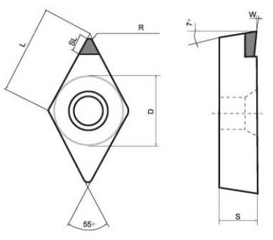 PCD tipped inserts DCMT