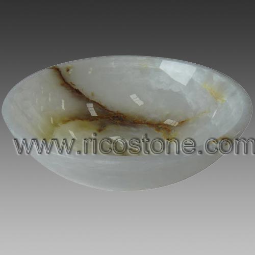 white onyx vessel sink