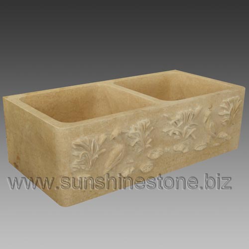 galala carving marble farm sink 49