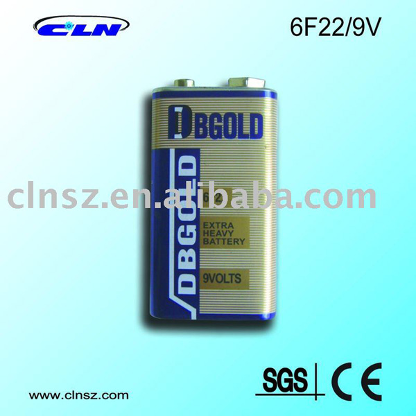 6F22/9V Zinc Carbon dry battery