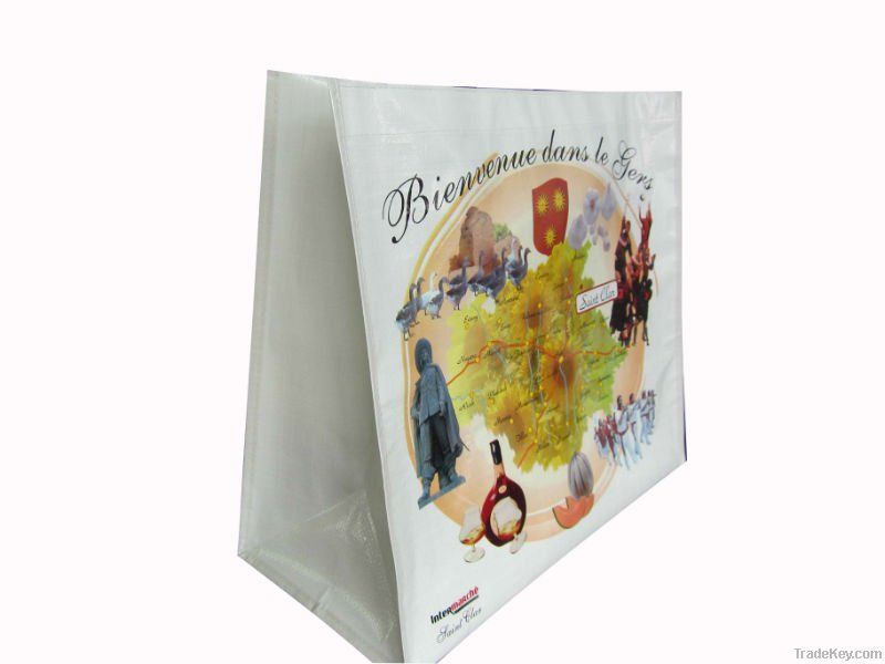 2011 Green PP woven laminated shopping bag