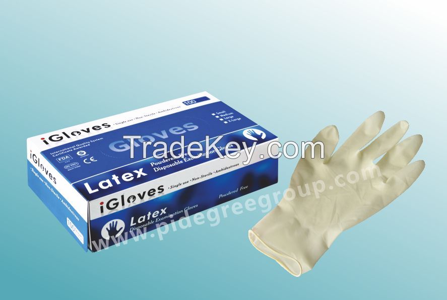 disposable latex examination gloves powdered or powder free Malaysia maunufacturing 