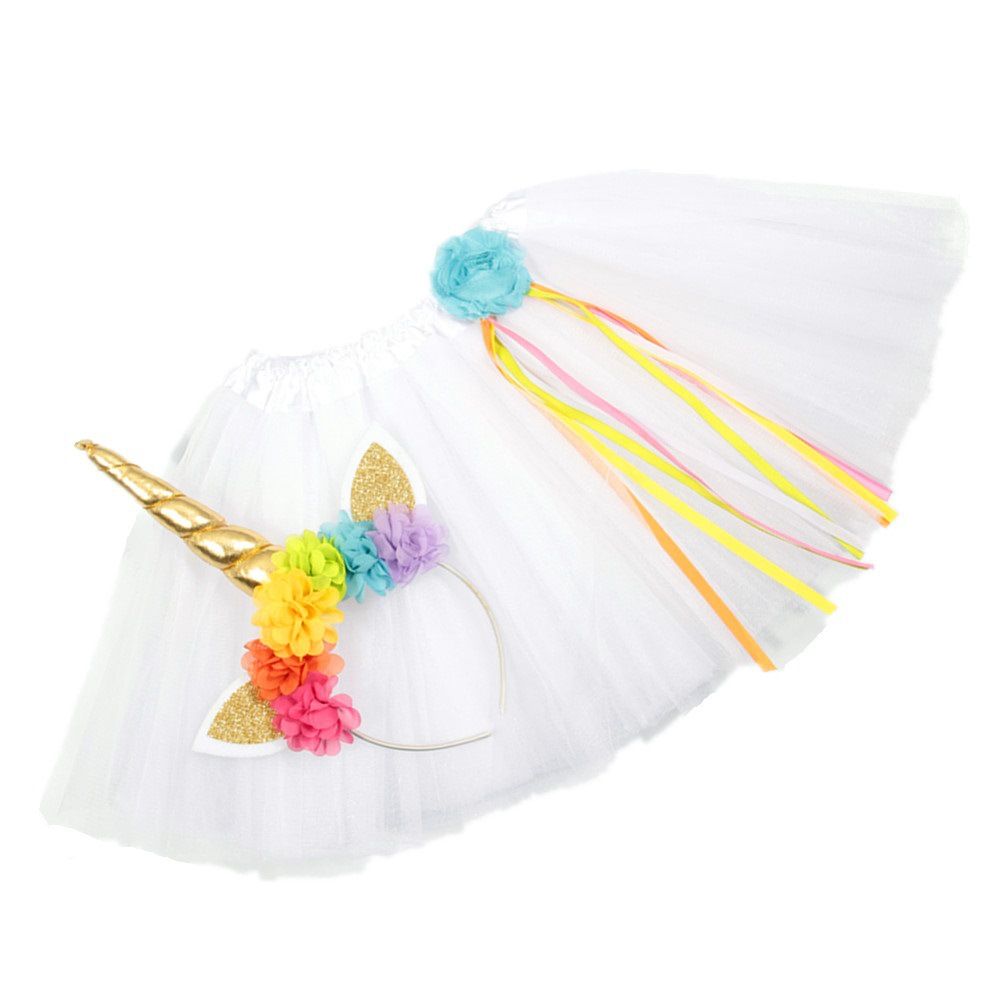 Unicorn Headband Princess Tutu Skirt Baby Girls Clothes Rainbow Kids Party Tutu for Girls Skirts set