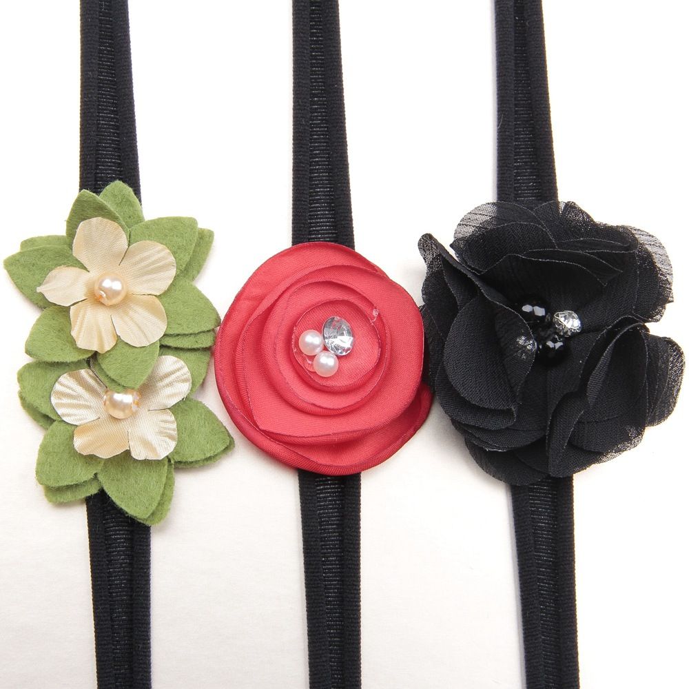 Baby Girls Newborn Headbands Hairband Flower HeadBand 3 PCs Set