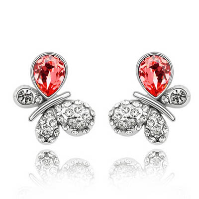 Genuion crystal platinum plating earrings-elegance