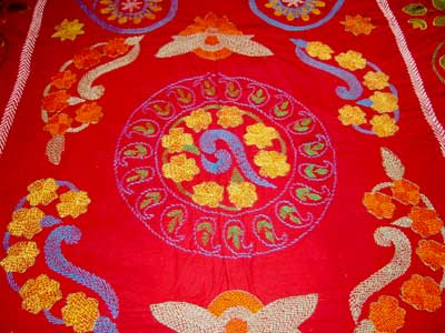 Hand Stitched Decoratiave Embroidery Bed Spread and Quilt