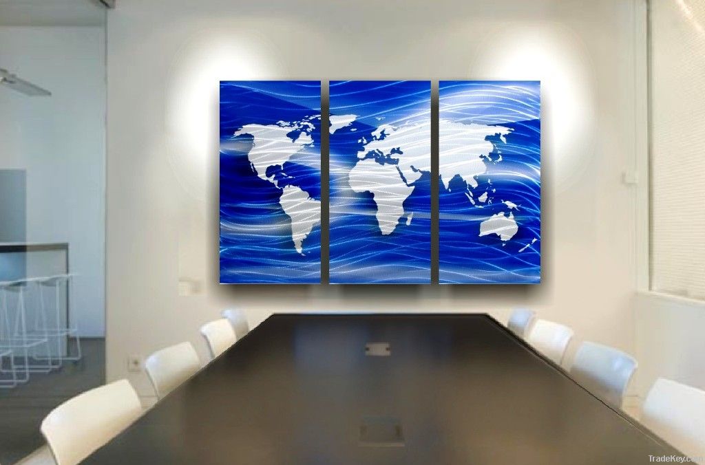 Metal Wall Art World Map