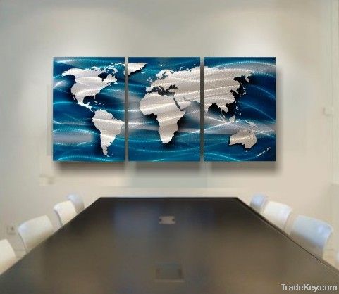 Metal World Map Wall Art