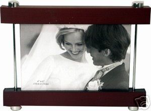 GIFT SINGLE PHOTO FRAME DISPLAY 4x6"  LIGHT & DARK BROWN