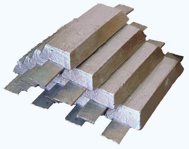 Zinc anodes casting - express delivery, very good quality, any shape