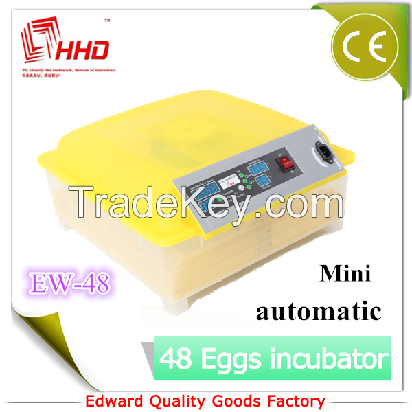 New design promotion CE approved 48 eggs automatic cheap poultry incubator machine