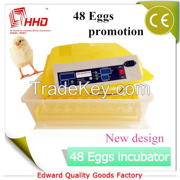 New design promotion CE approved 48 eggs automatic cheap chicken incubator