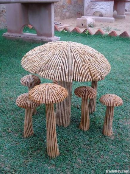 Stone Mushrooms Sculpture &amp; Mushroom Sandstone Figurines