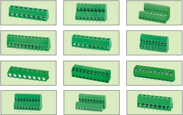 PCB screw screwless spring pluggable terminal block