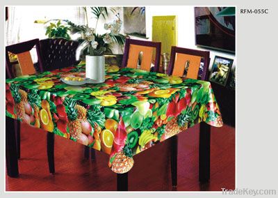 PVC tablecloth with non-woven backing