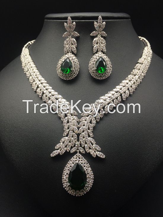 2016 new fashion zircon wedding bride banquet dress jewelry set