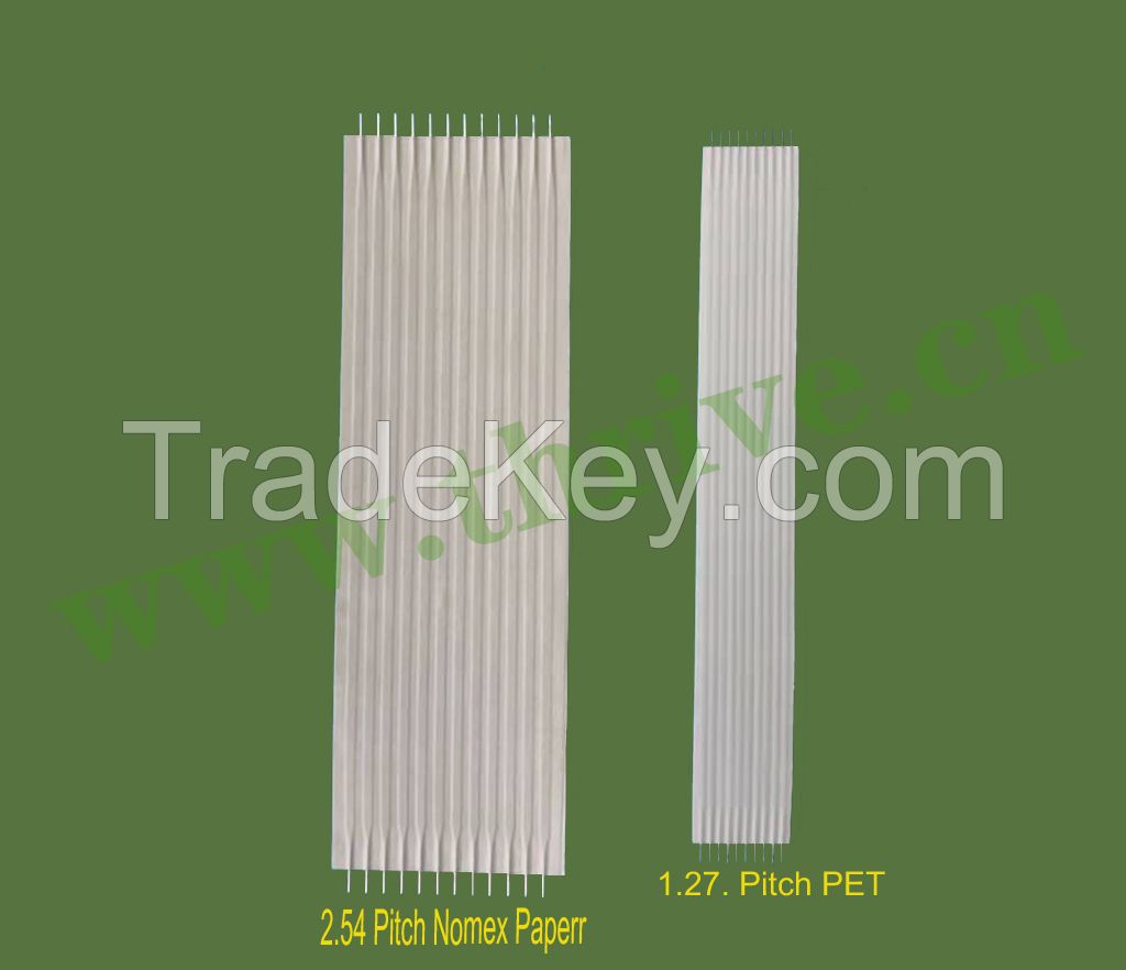 2.54 pitch Nomex paper flex strip jumpers, ffc, flexible flat cable, fpc, rfc round flat cable, connector, paper cable, flat cable, tyco jumpers