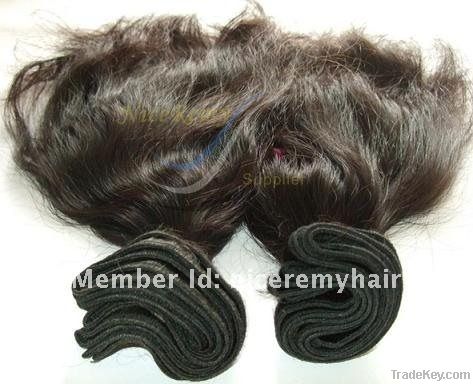 100% indian virgin remy hair machine weft/hair weave/natural color