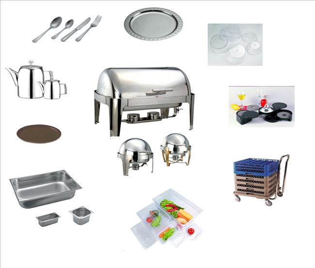 chafing dish, tea&coffee ware, GN pans, barware,tableware,glass rack