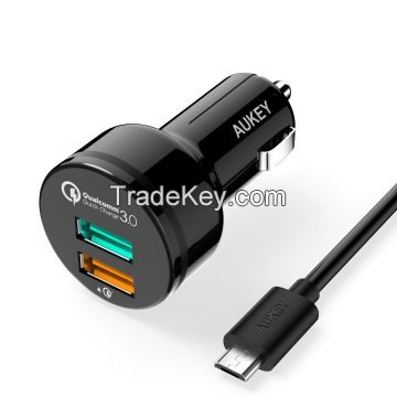 Dual USB Car Chargers with Quick Charge 3.0 Technology for iPhone