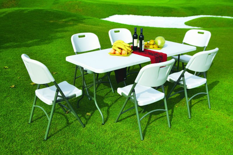 6ft Plastic Folding Table &amp; Folding Chair