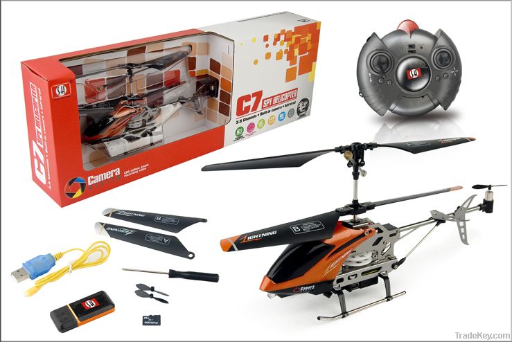 C7 Lightning 3.5CH Metal RC Camera Spy Helicopter