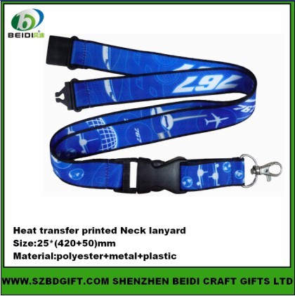 Neck lanyard with buckle