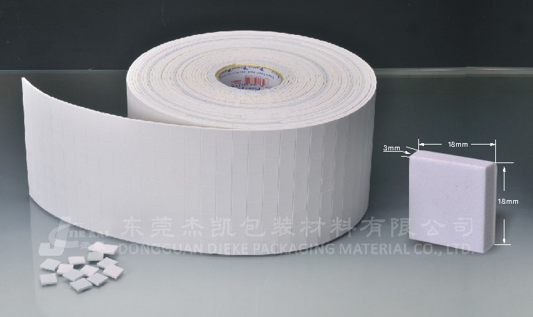 EVA pads with low-tack adhesive PE film