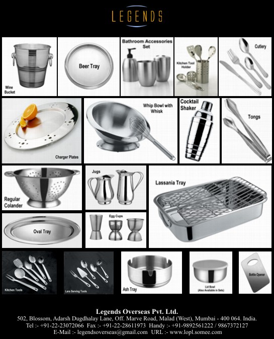 Stainless Steel (INOX) Kitchenware / Houseware