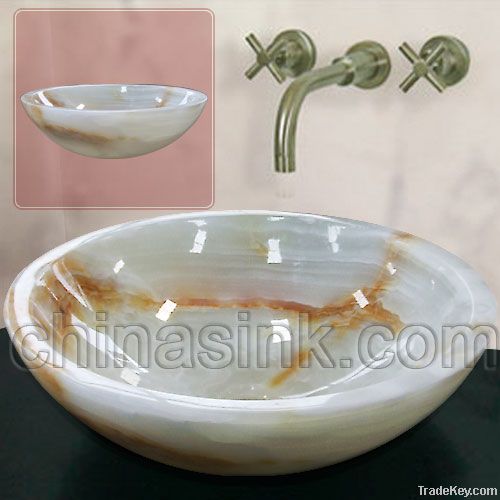 white onyx vessel sink bathroom project 18