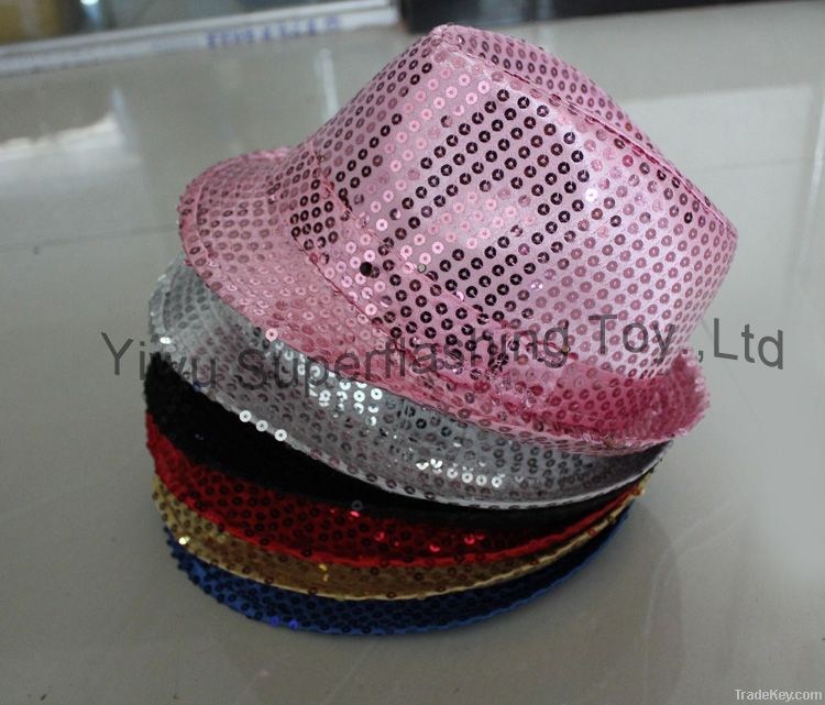 Light up Sequin Fedora hat