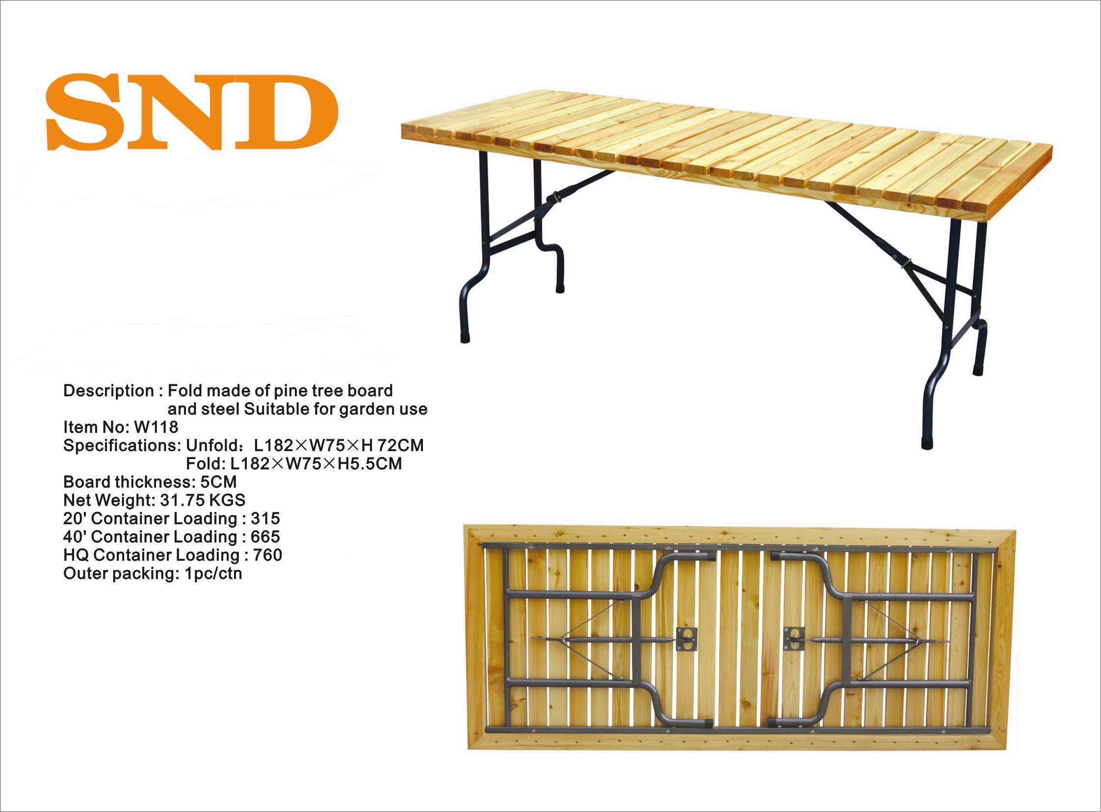 folding wooden table