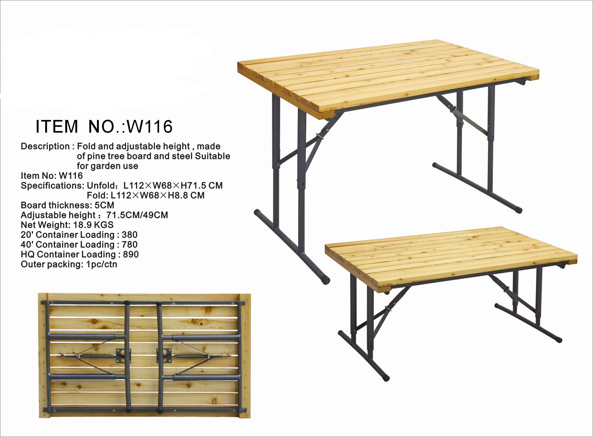 folding wooden table