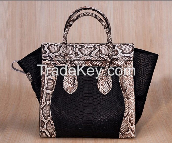 Python Tote Handbag Black/Natural 2P5010WB