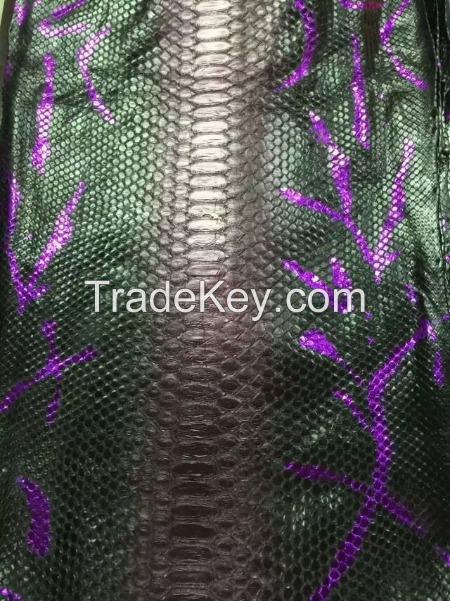 Customize Wholesale Genuine Python Snakeskin Hide Hand Painting Designs