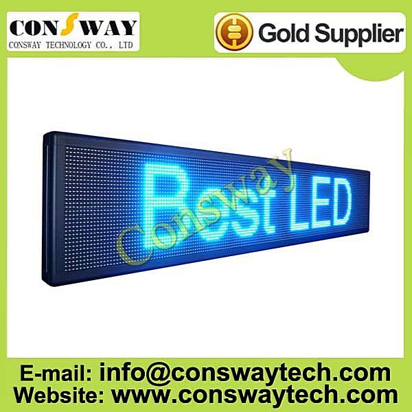 CE approved programmable led sign with blue color and size 200cm(W)*40cm(H)*7cm(D)